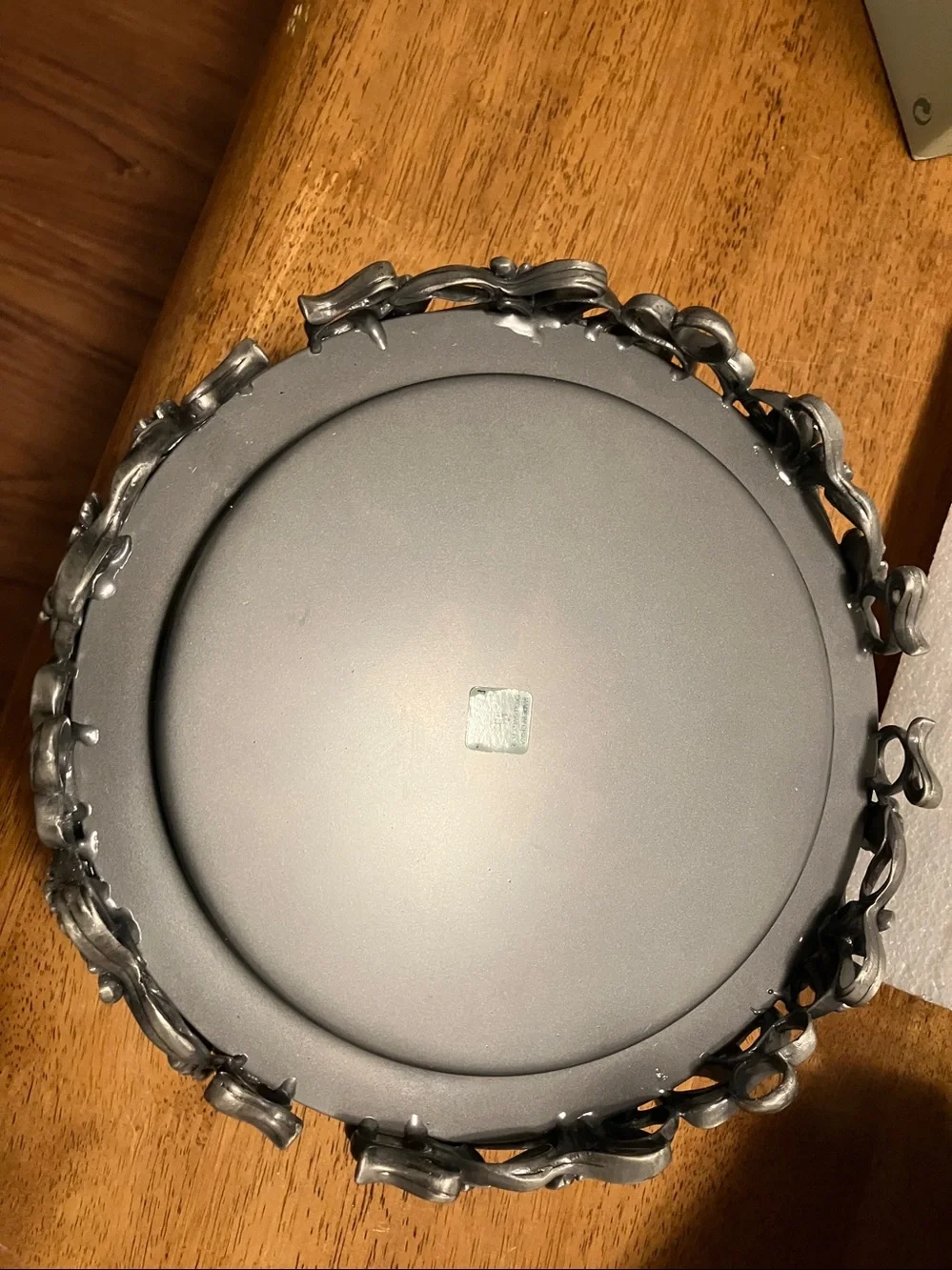 New in box Partylites metal n crystals 8” circle.  3 candle holder